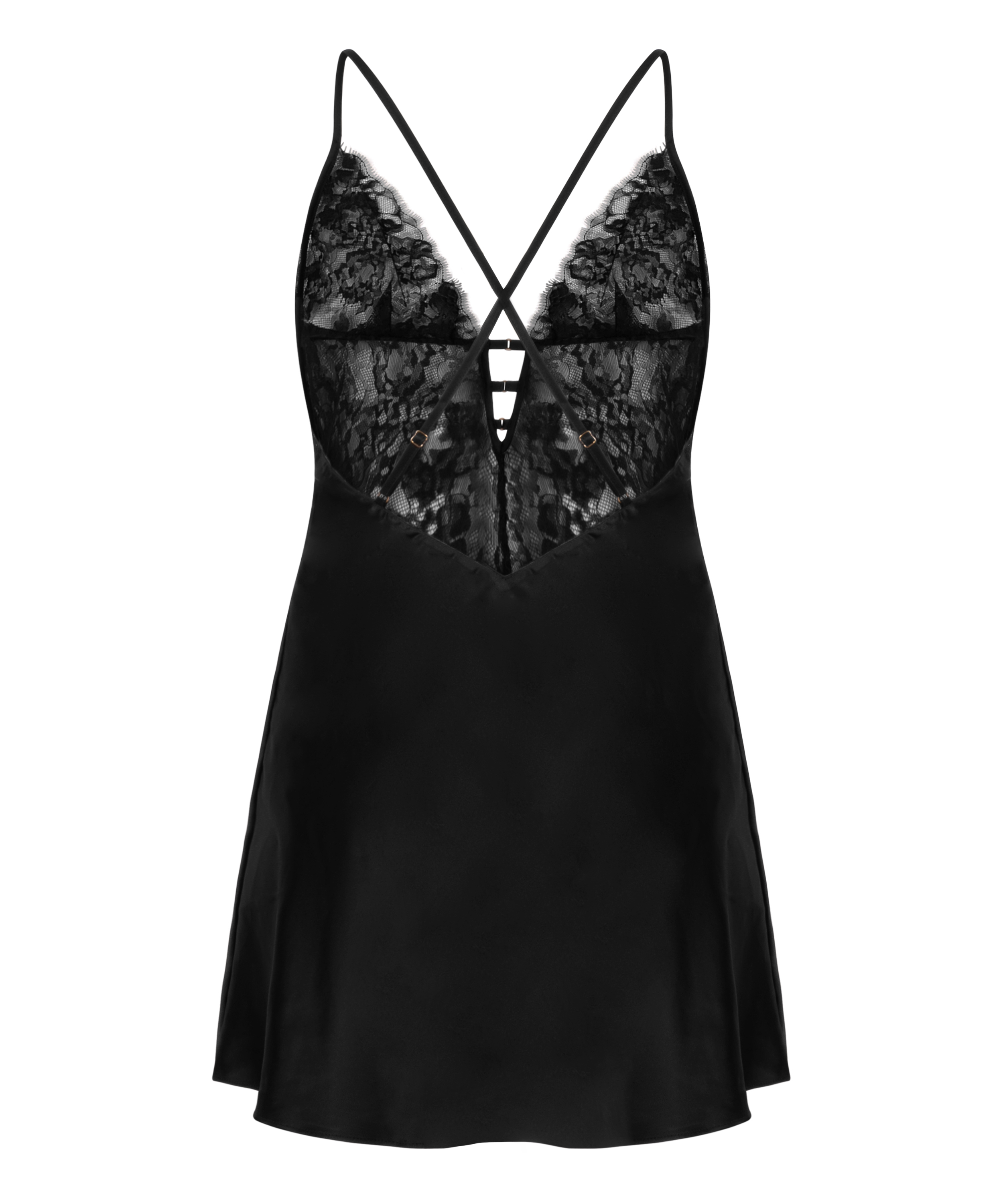 Slip dress Nienke, Noir, main