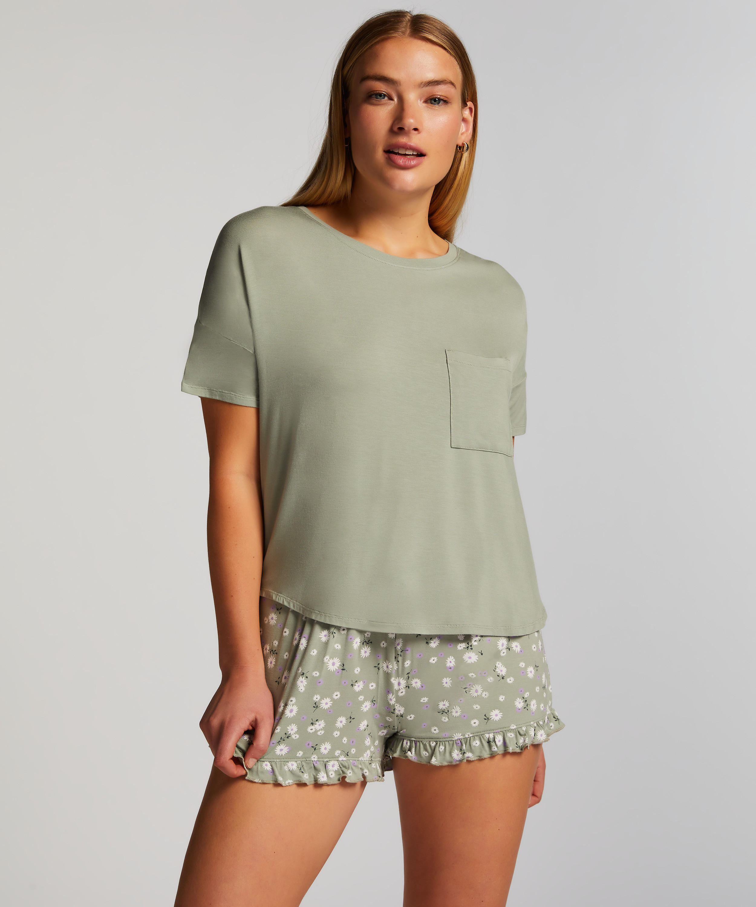 Korte pyjama set, Groen, main