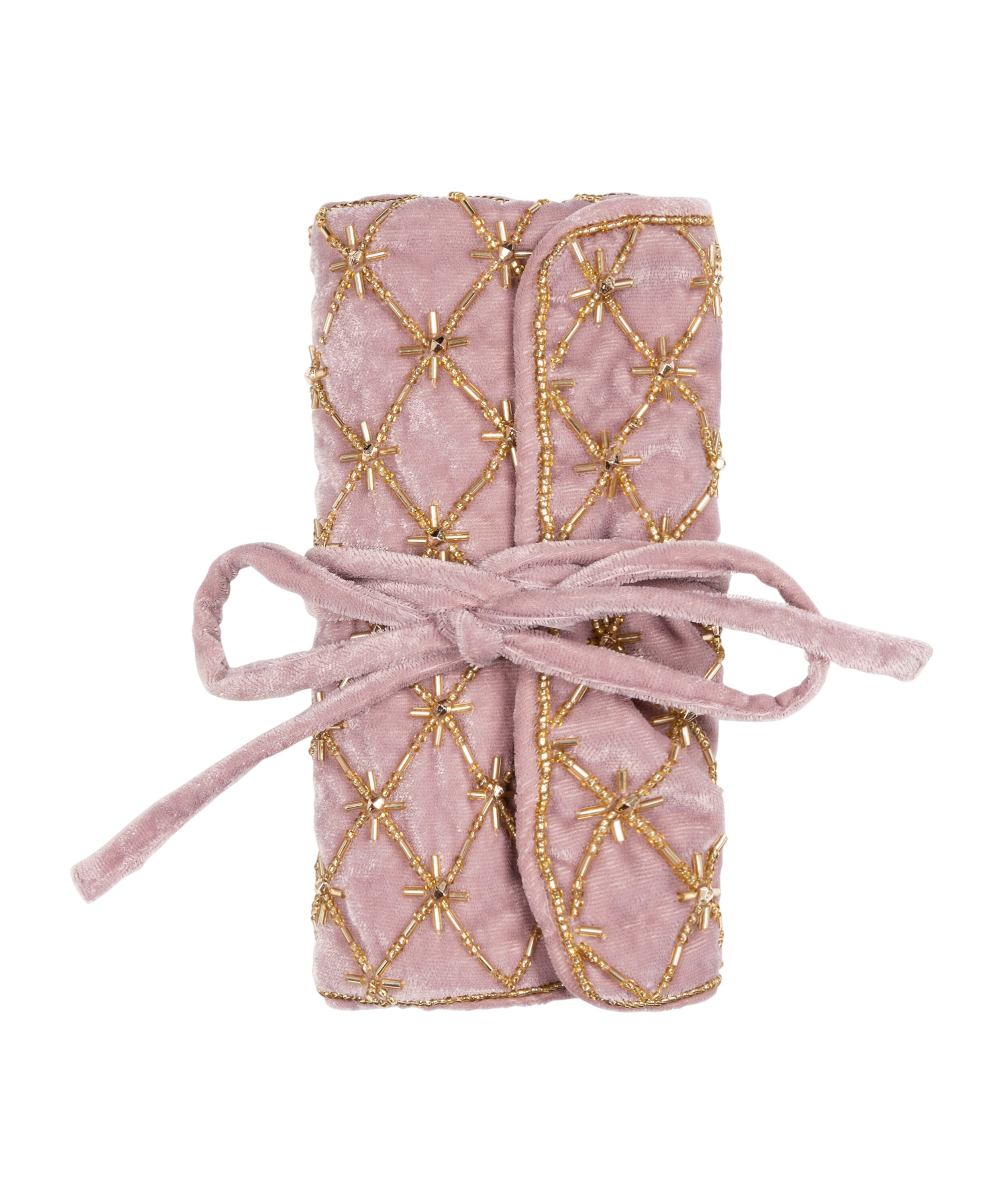 Sieradenetui met kraaltjes, Roze