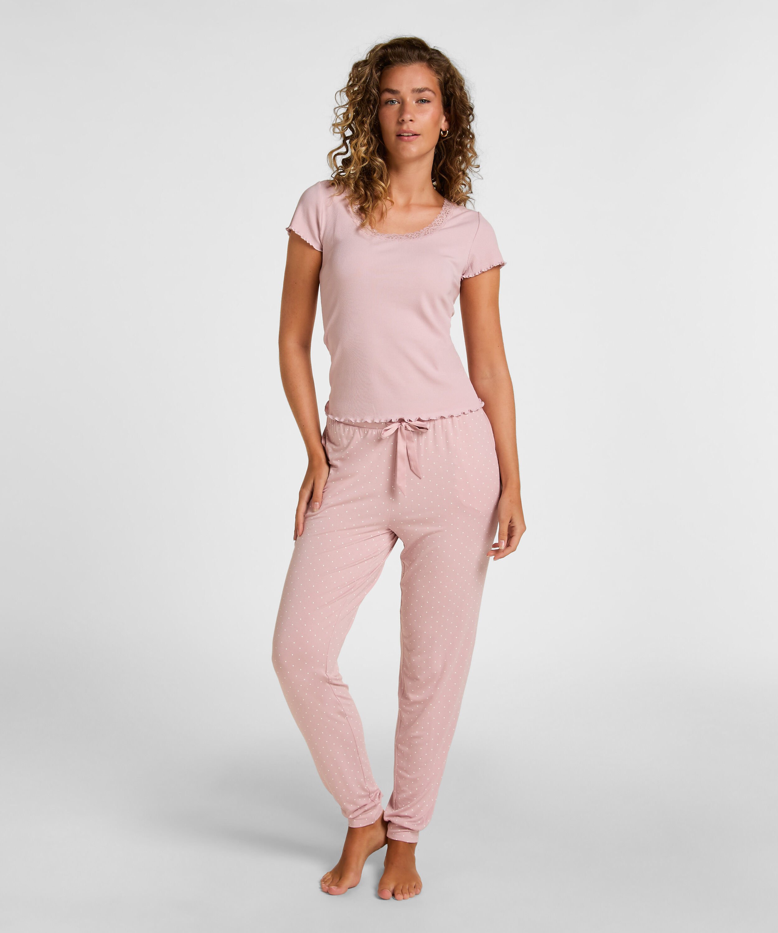 Pyjamabroek Jersey, Roze
