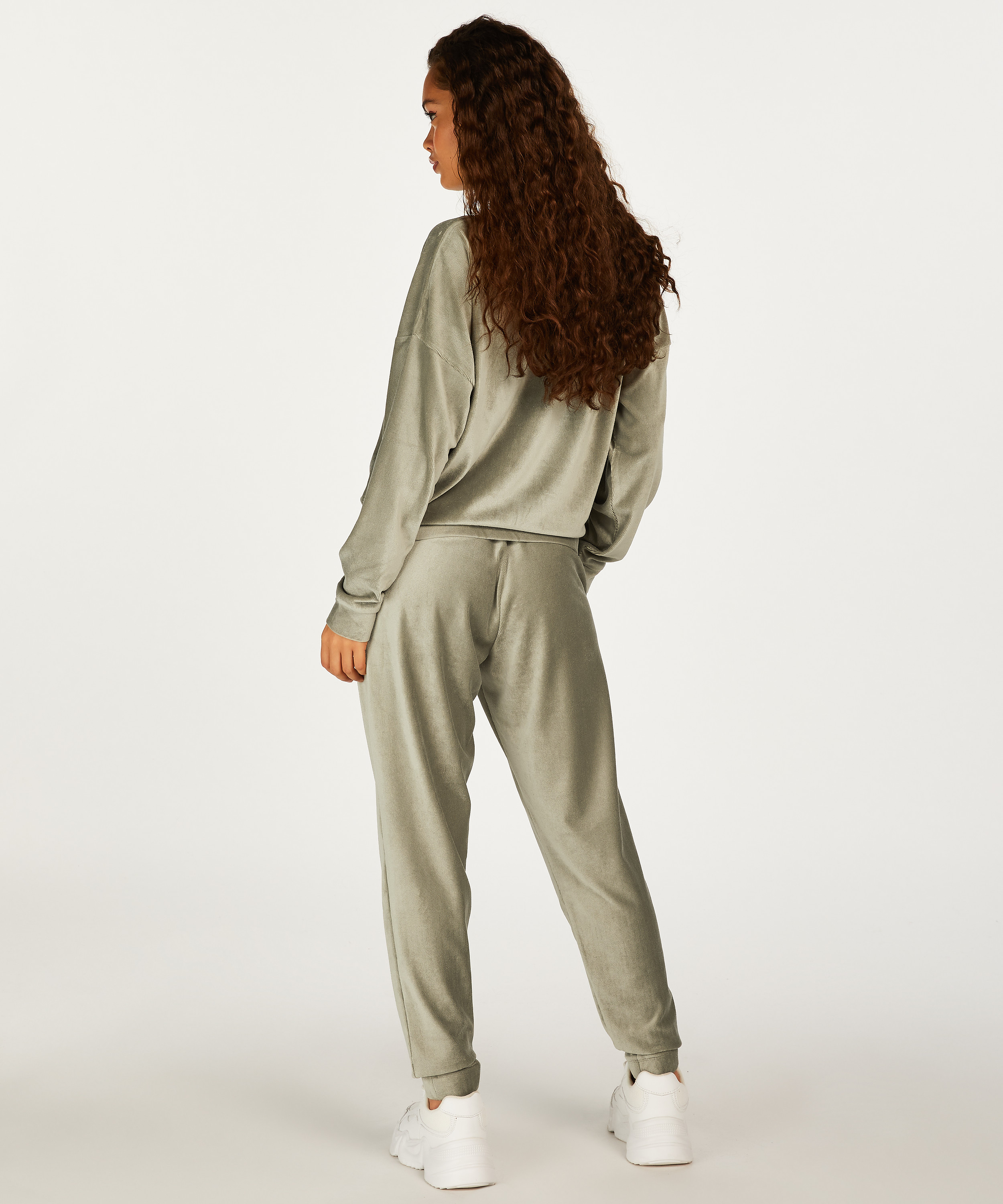 Top &agrave; manches longues Velours Rib, Vert, main