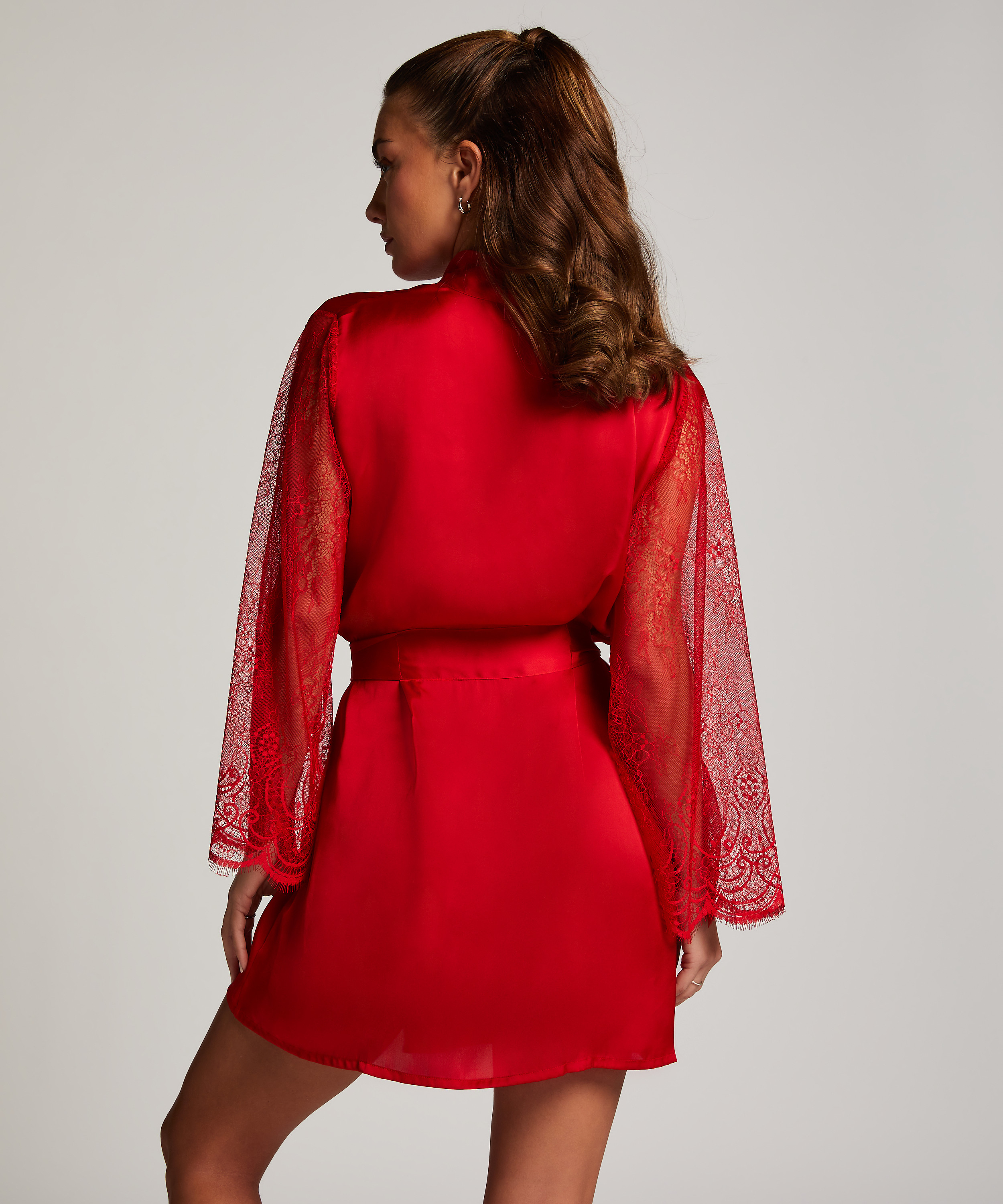 Kimono Satin Lace, Rood, main