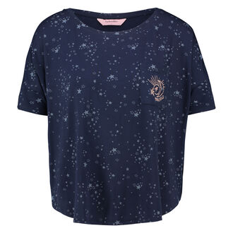 Pyjama top korte mouwen loose fit, Blauw