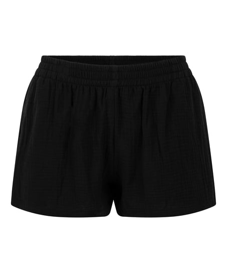 Short en mousseline, Noir