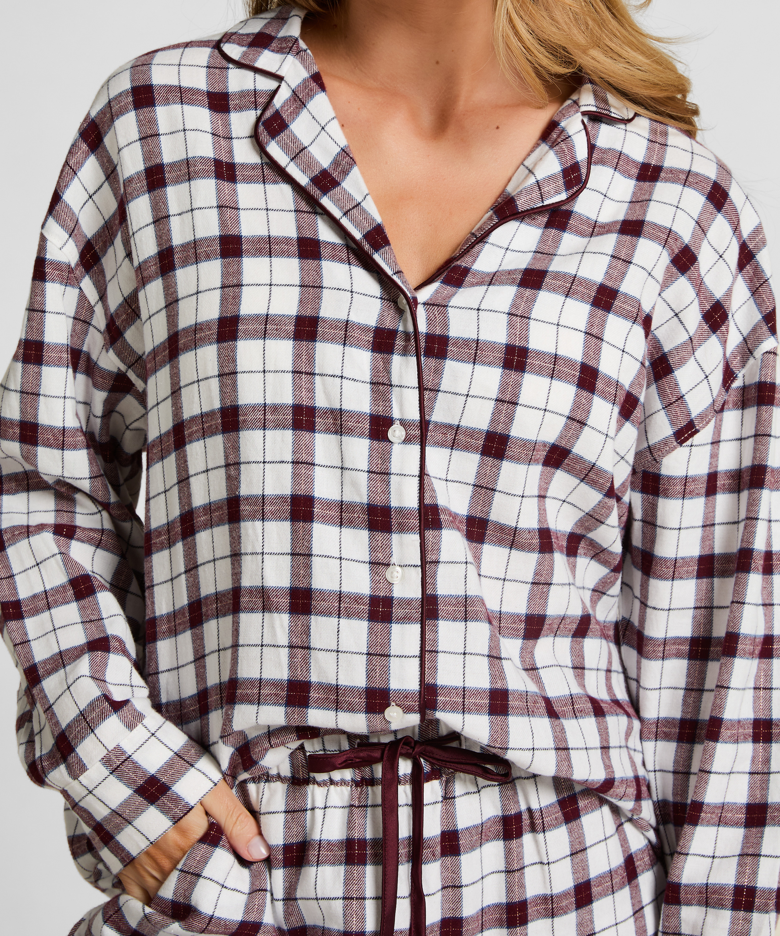 Pyjamatop Flannel, Wit, main