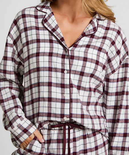 Pyjamatop Flannel, Wit
