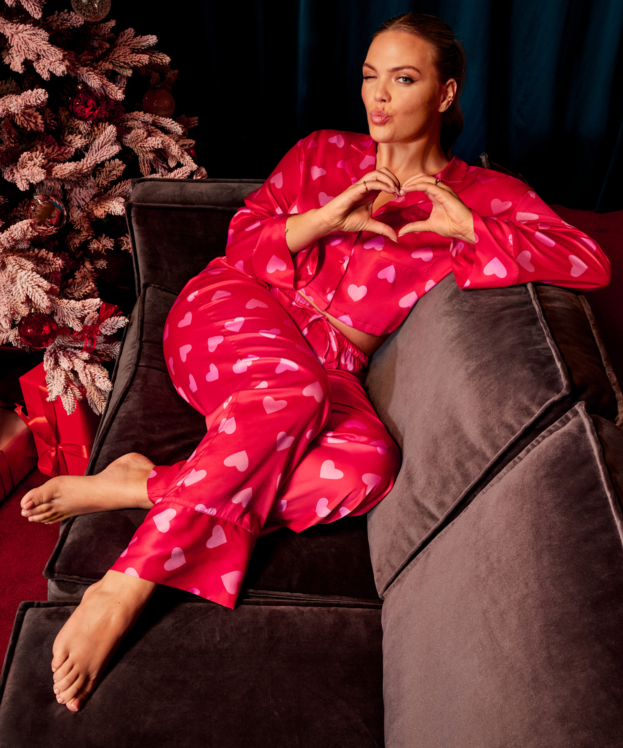 Broek Satijn, Rood, main