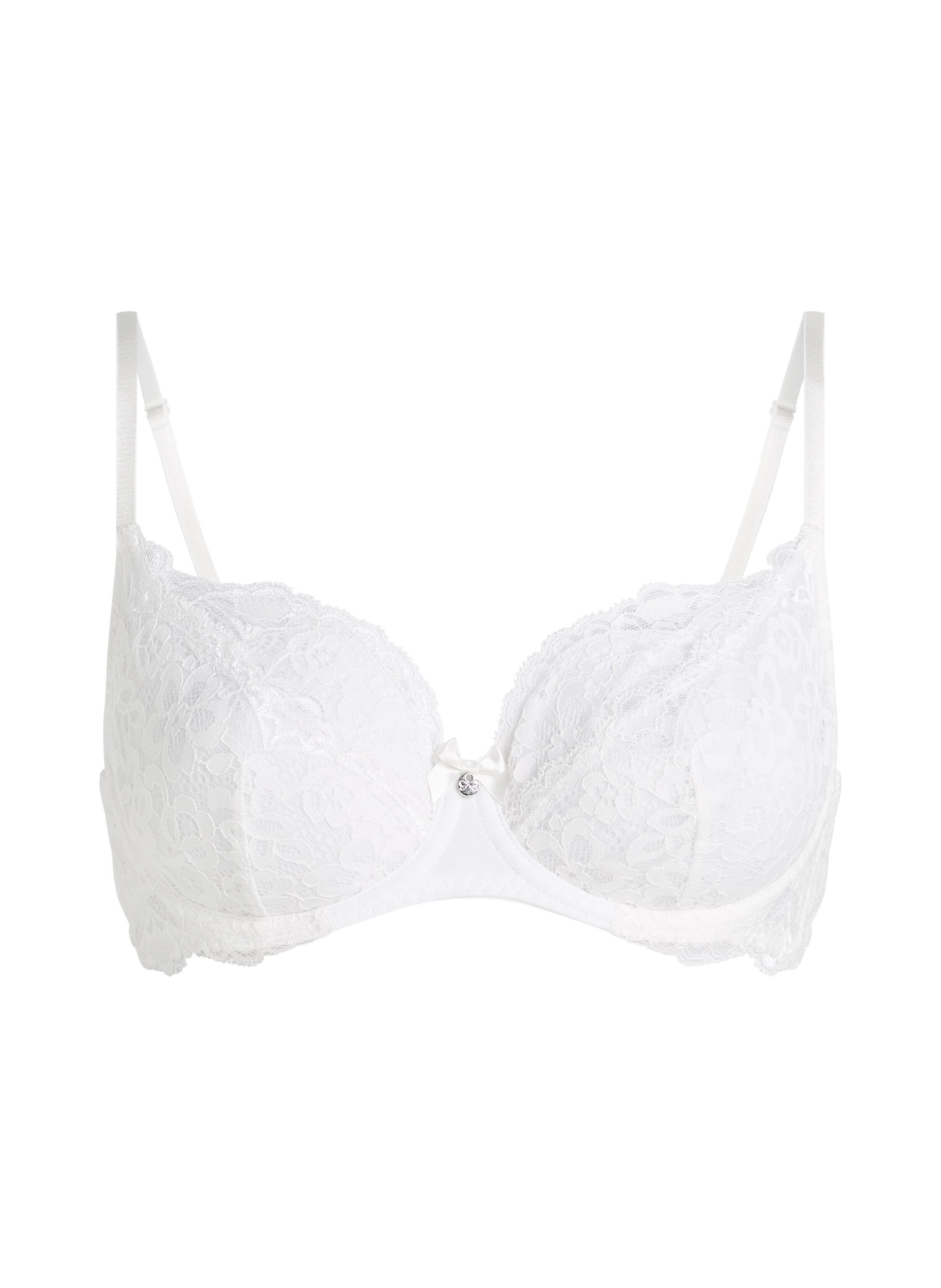 Soutien-gorge &agrave; armatures non-pr&eacute;form&eacute; Marine, Blanc