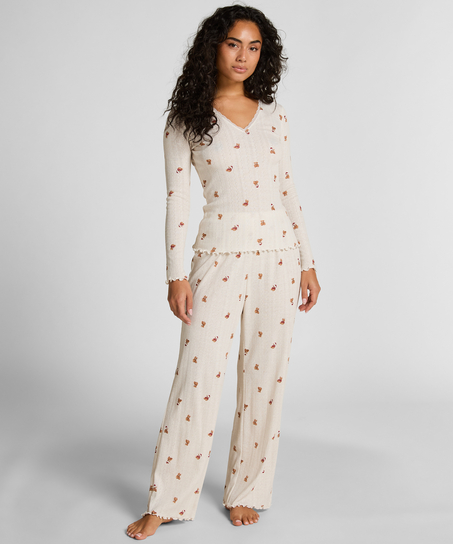 Pointelle Pyjama Set, Wit