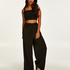 Crop top Ruched, Zwart