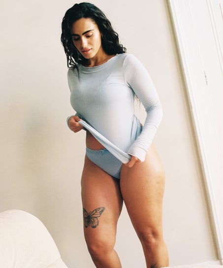 super soft Boothals shirt met Cashmere, Blauw