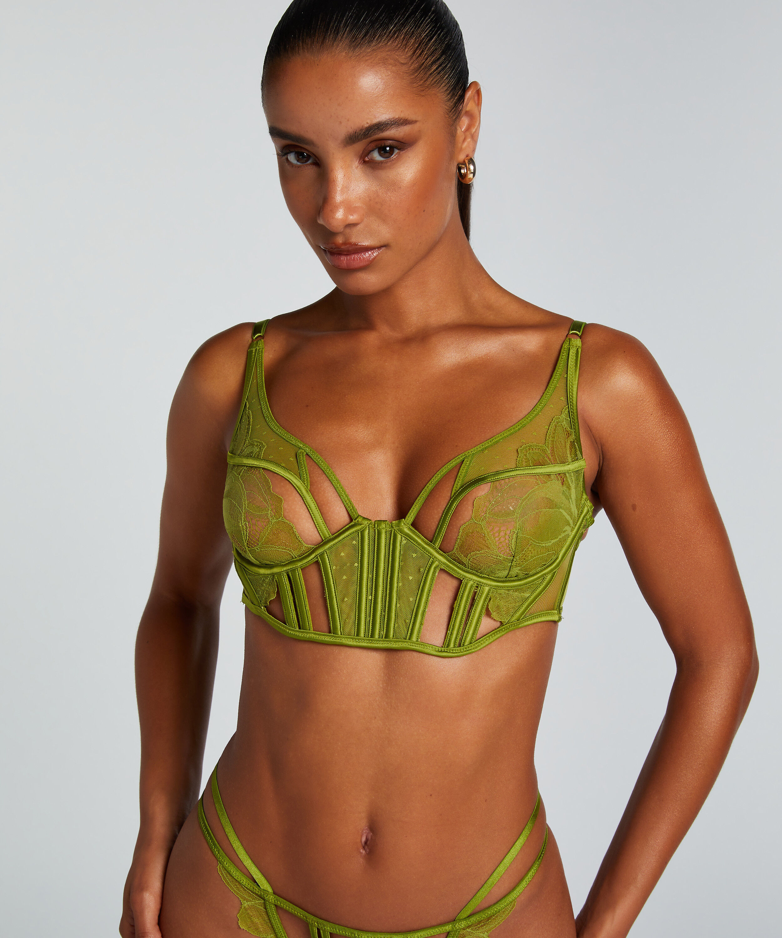Soutien-gorge &agrave; armatures non-pr&eacute;form&eacute; longline Billie, Vert