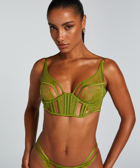 Soutien-gorge à armatures non-préformé longline Billie, Vert