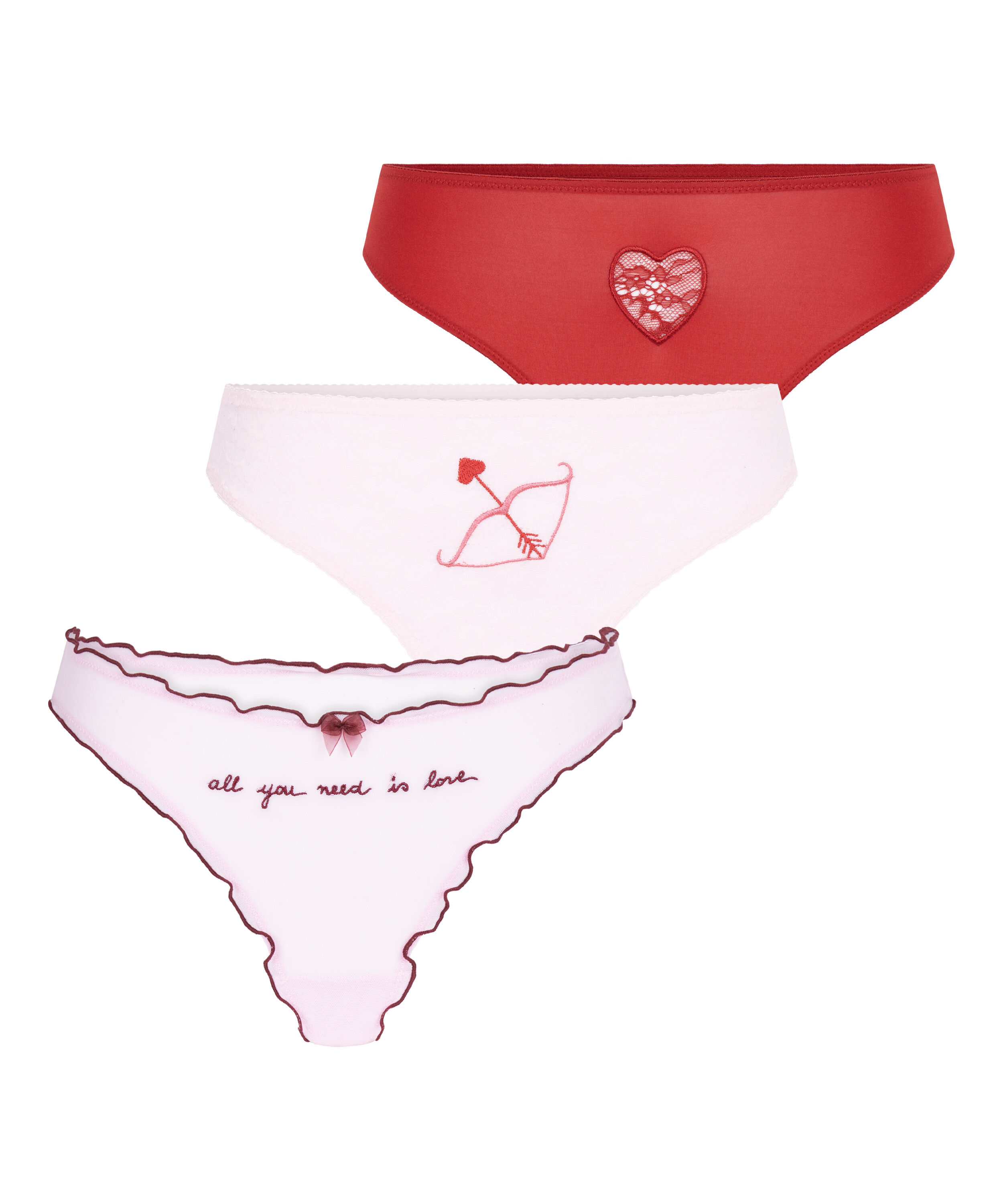 Lot De 3 Strings Taille Unique (36/38) Couleur Rose - Neuf Avec étiquettes