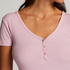 Top korte mouwen Rib, Roze