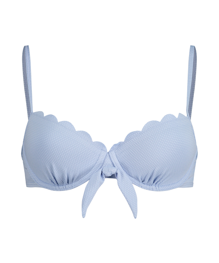 Haut de bikini pr&eacute;form&eacute; &agrave; armatures Scallop, Bleu