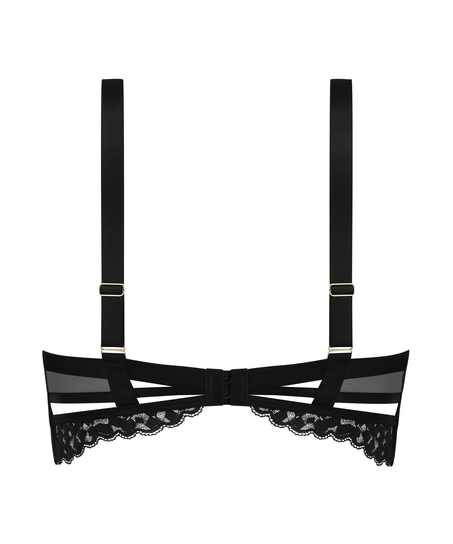 Soutien-gorge &agrave; armatures pr&eacute;form&eacute; longline push-up Desire, Noir