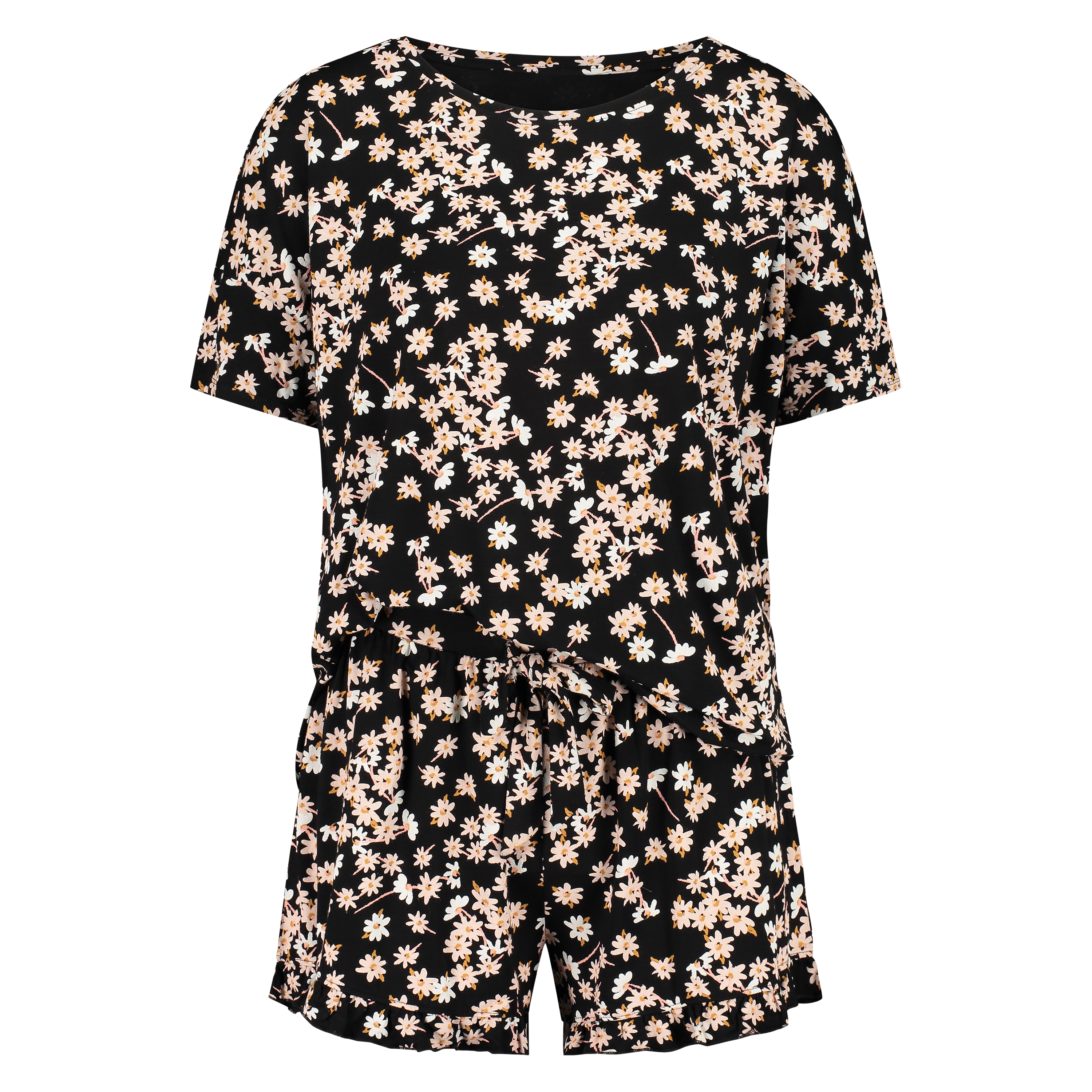 Korte pyjama set, Zwart, main