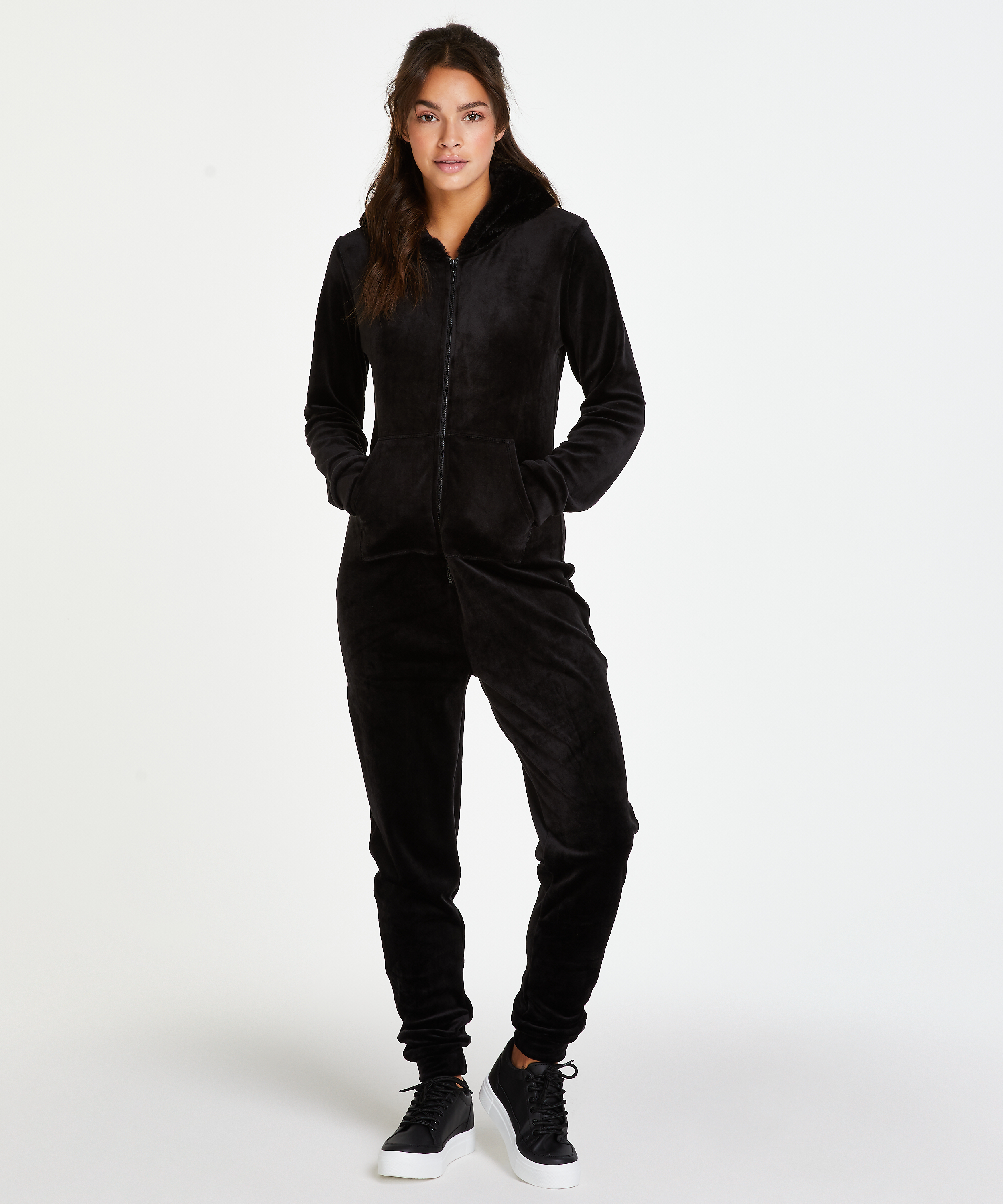 Onesie Velours, Zwart, main