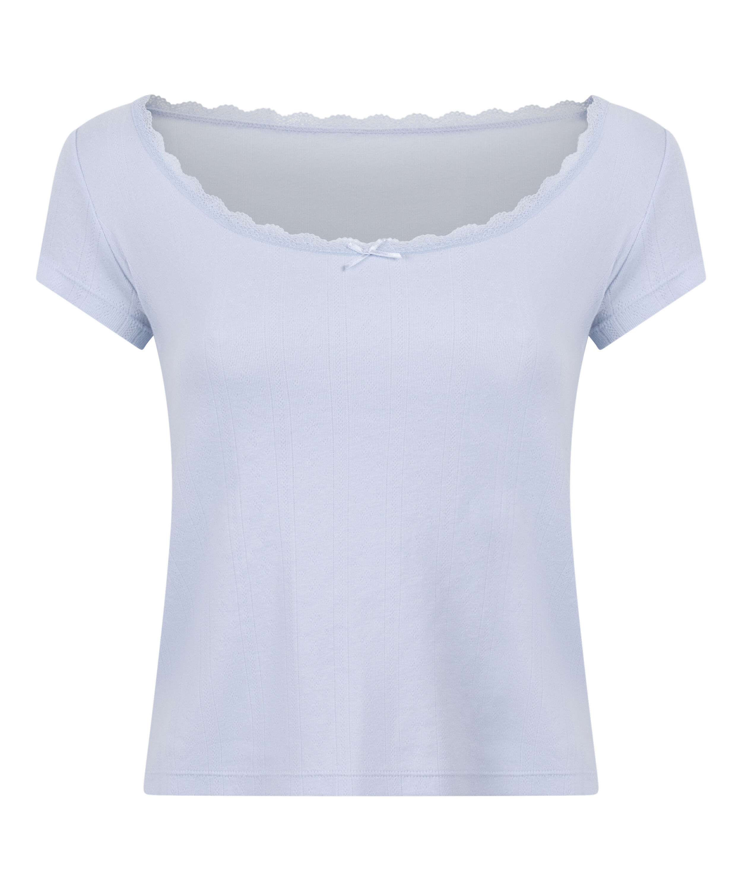 Pointelle Top, Blauw