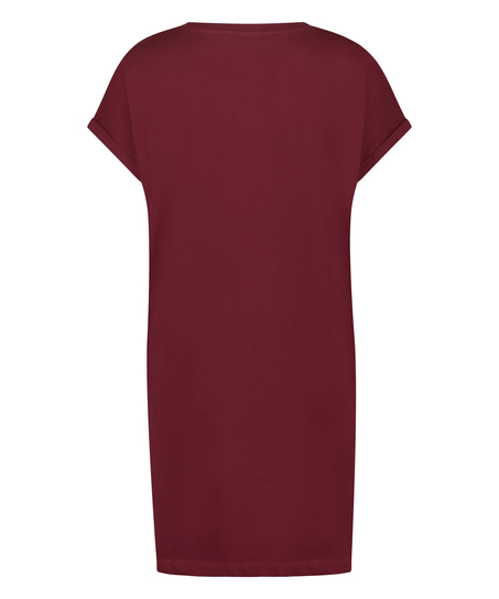 Nachthemd ronde hals, Rood