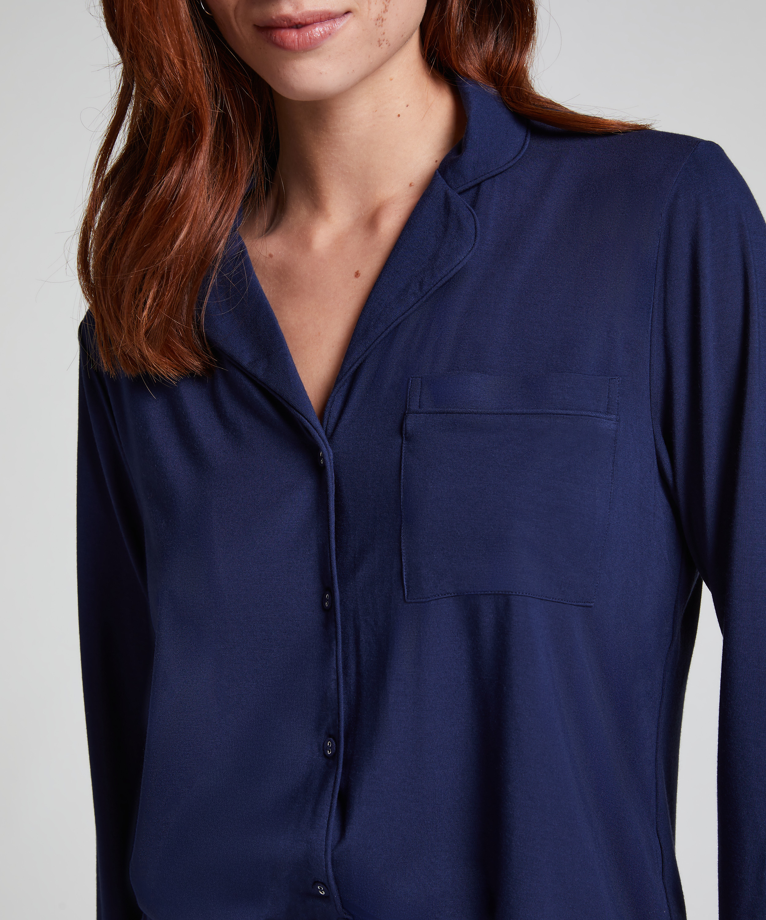 Veste &agrave; manches longues en jersey Essential, Bleu, main