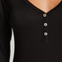 Chemise de nuit Henley, Noir