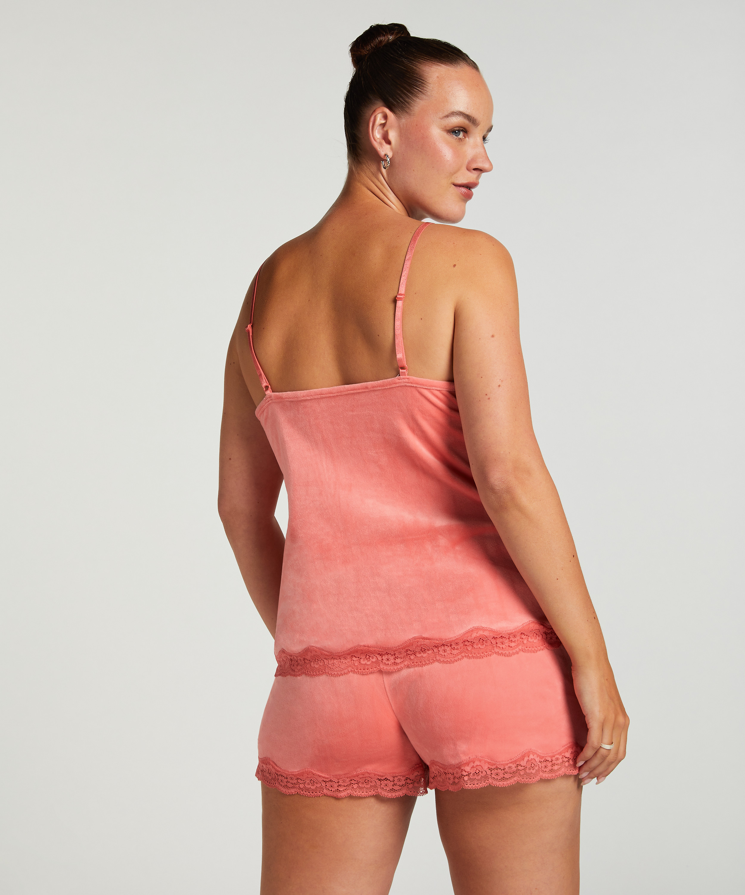 Shorts Velours Lace, Roze, main