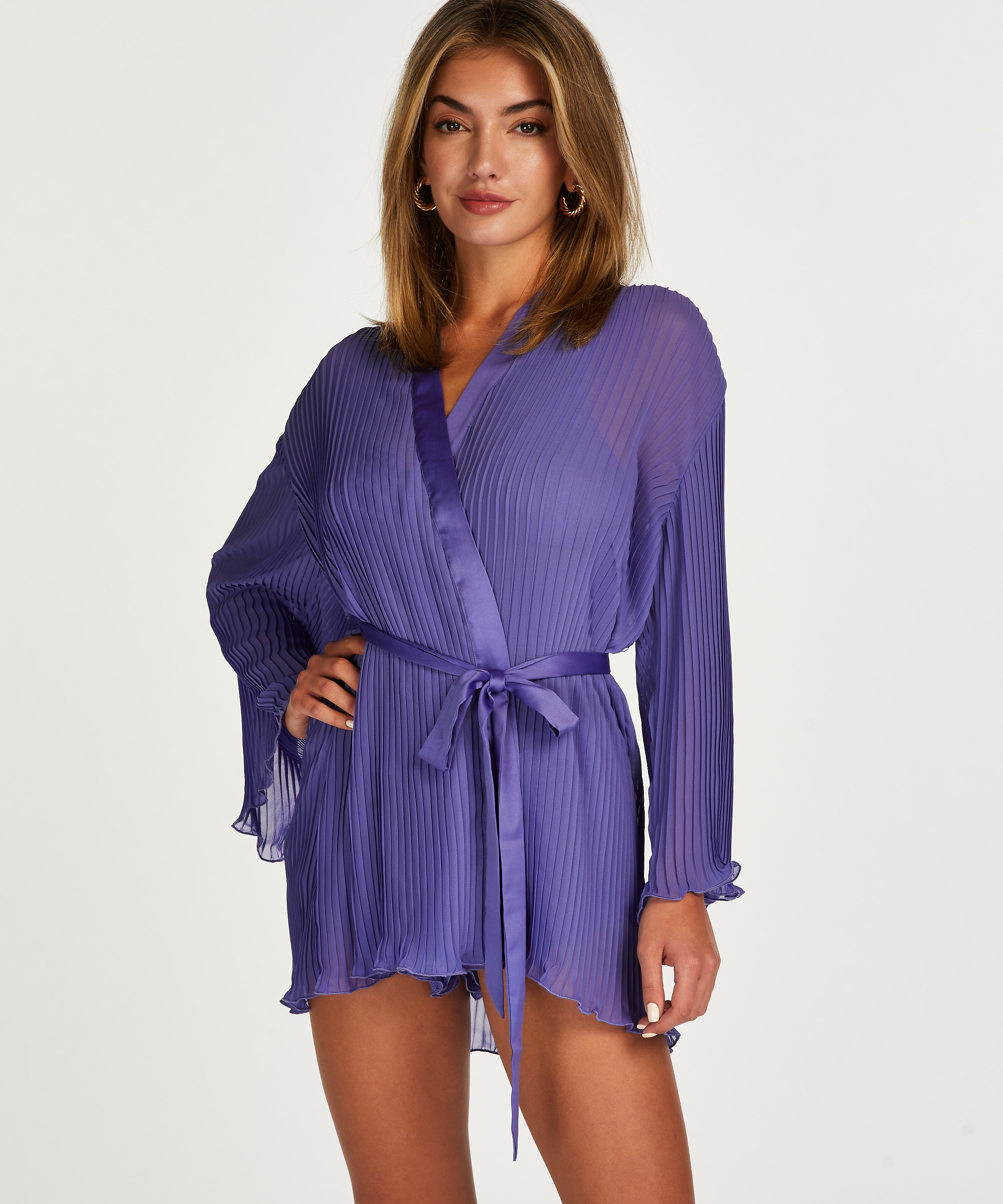 Chiffon Kimono, Paars, main