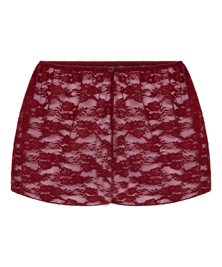 Short en dentelle int&eacute;grale, Rouge