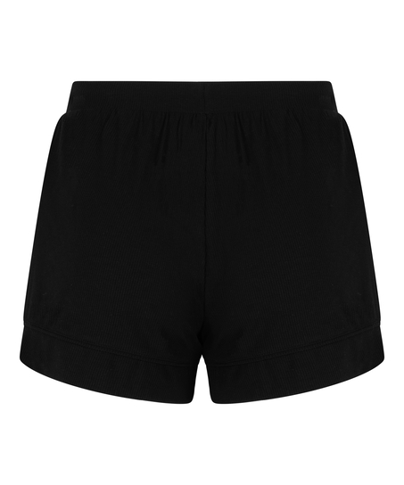 Short Jersey Rib Essential, Zwart
