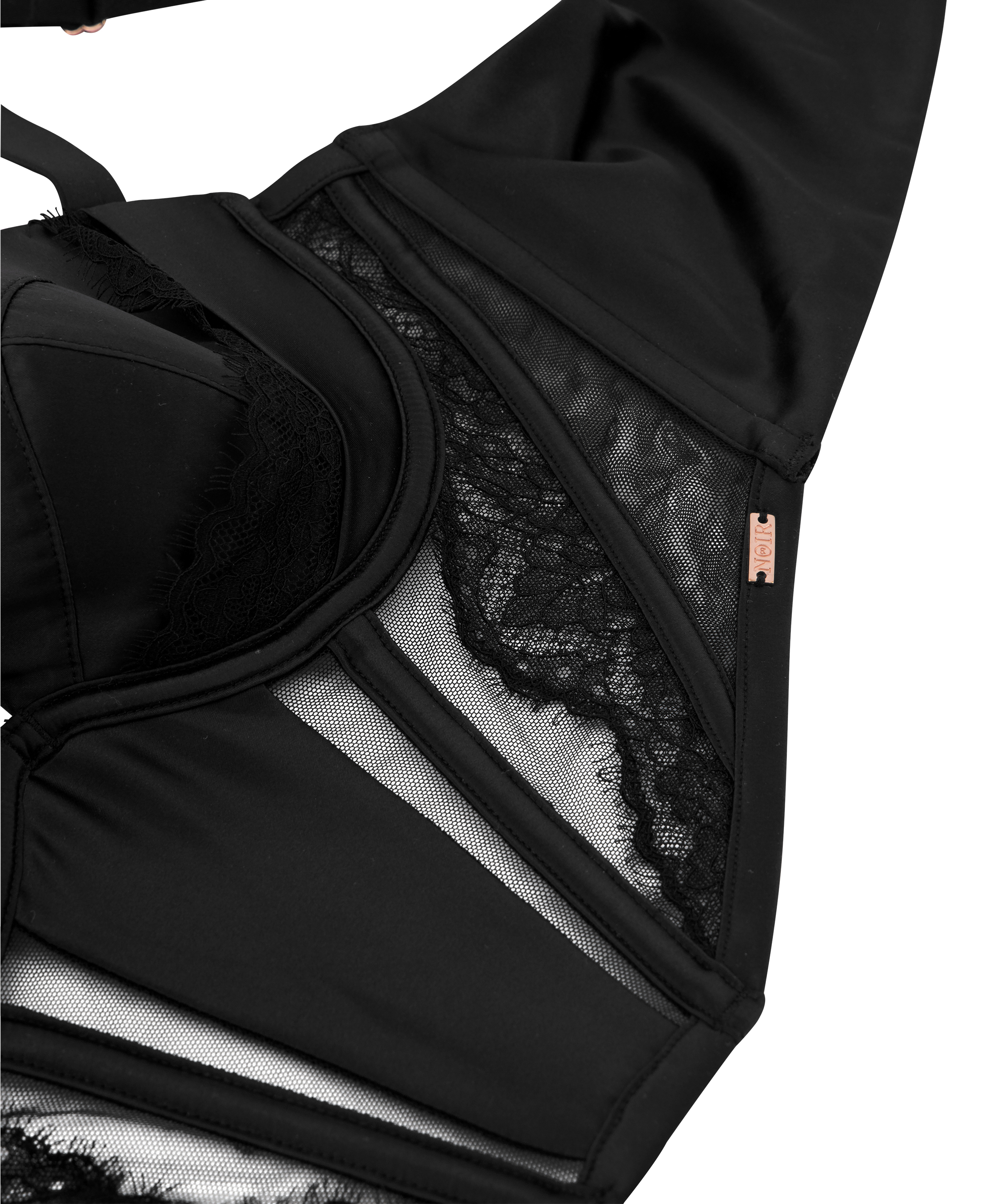 Soutien-gorge bustier à armatures préformé Nicole, Noir, main