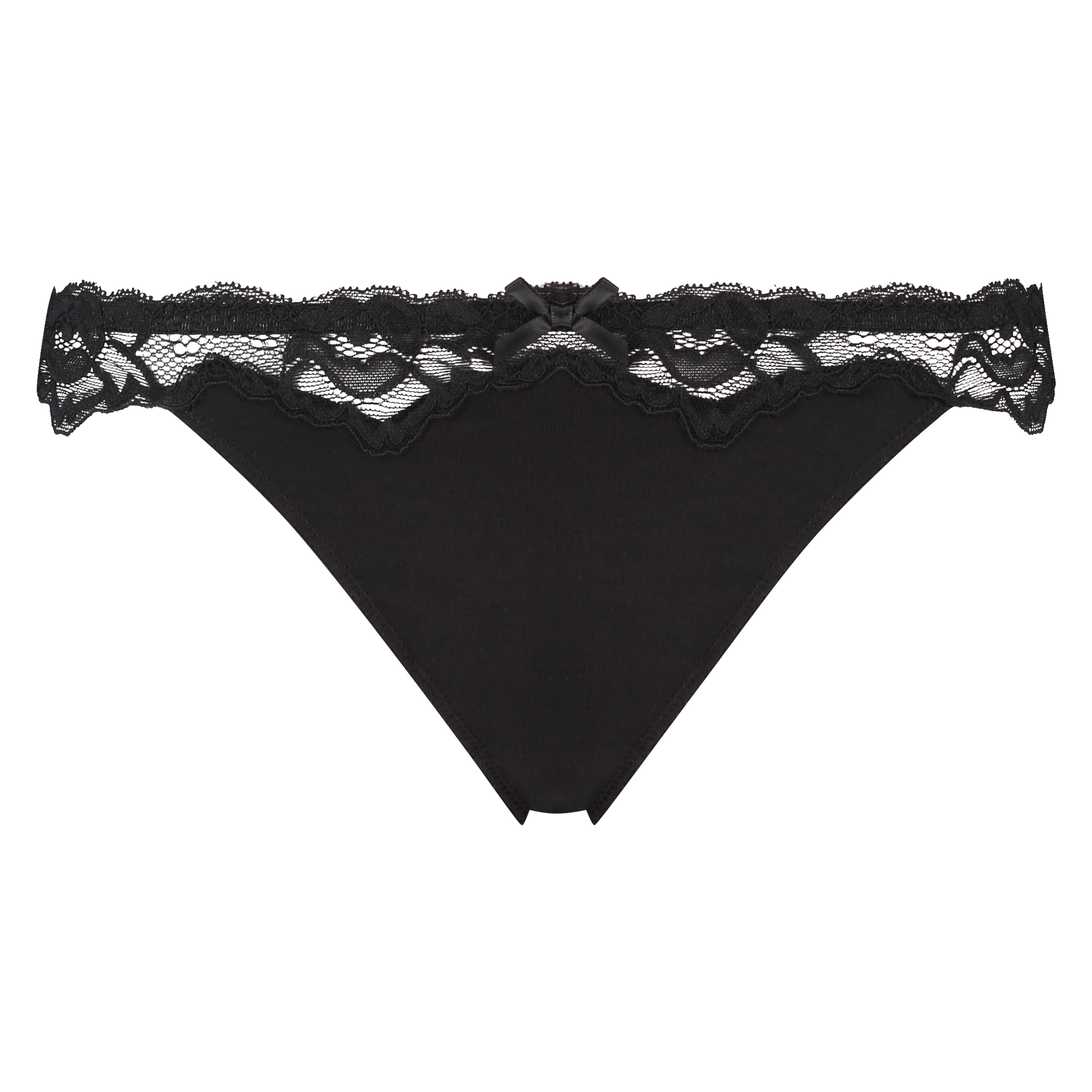 String Secret Dentelle Coton, Noir, main