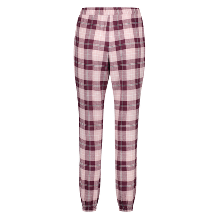 Pyjamabroek Twill check, Paars