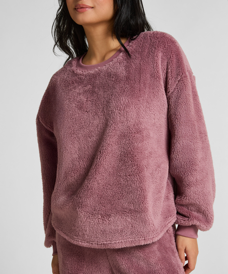 Top met lange mouwen Fluffy Fleece, Roze