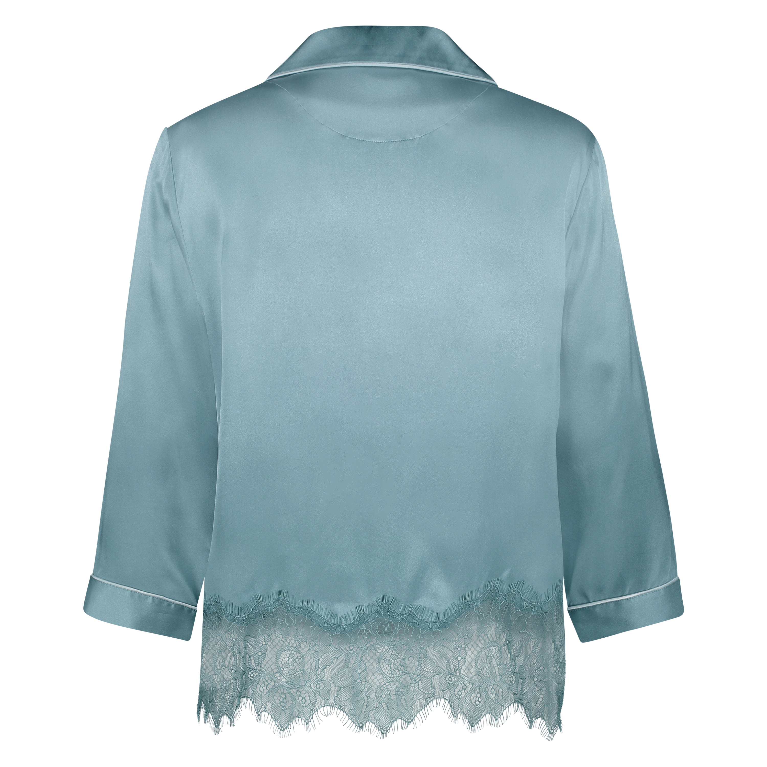 Pyjama jasje zijde, Blauw, main