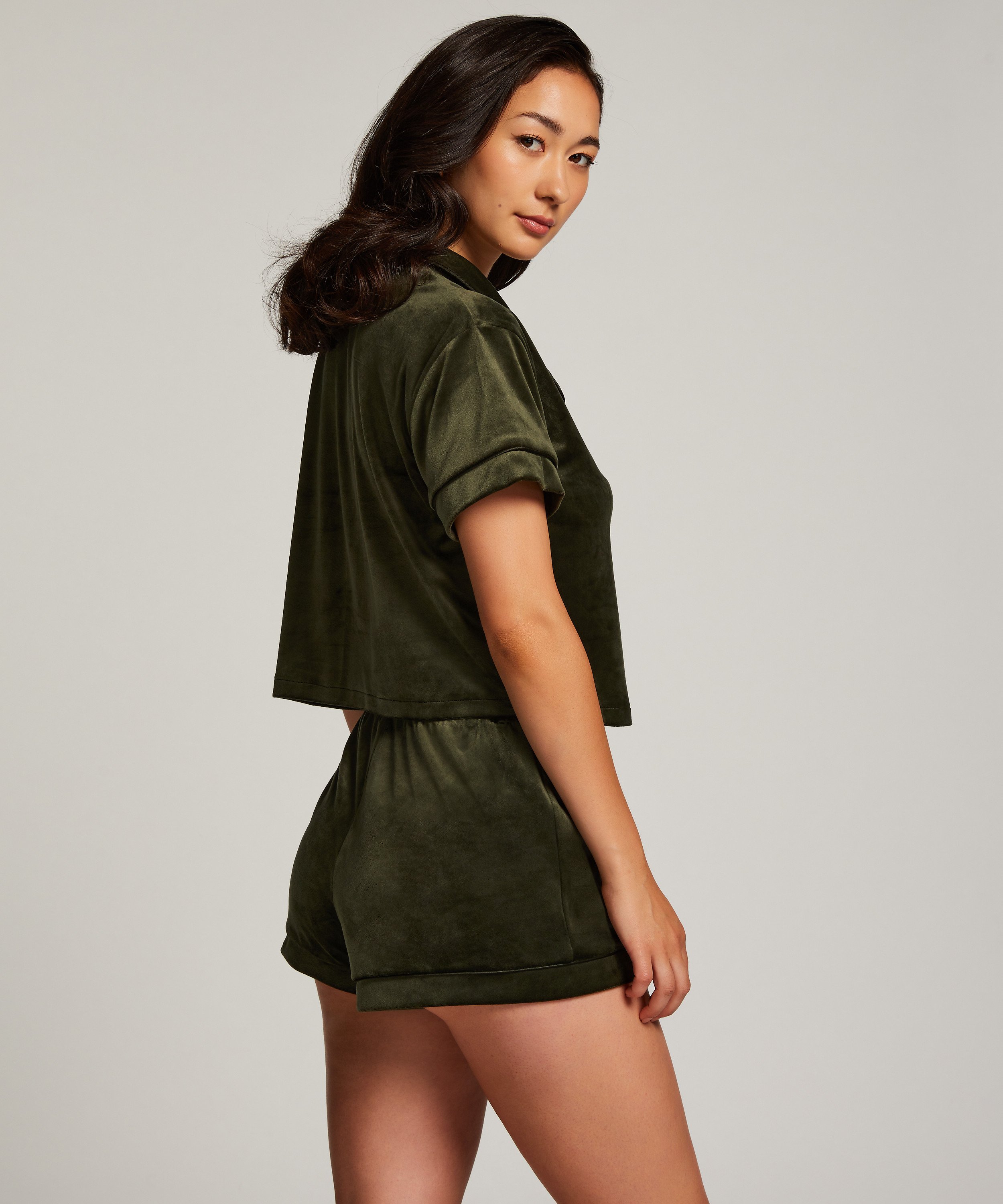 Shorts Velours, Groen, main