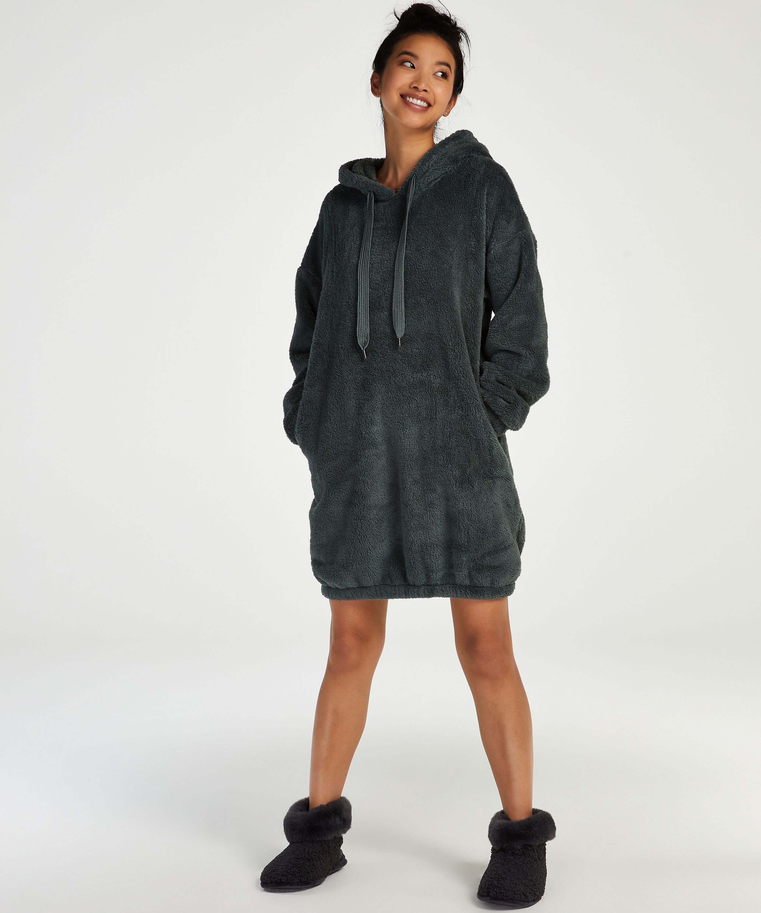 Snuggle Fleece Jurk Oodie, Groen, main