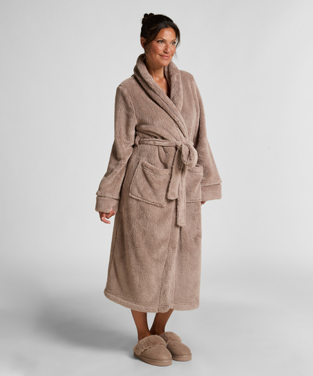 Badjas Fleece, Beige