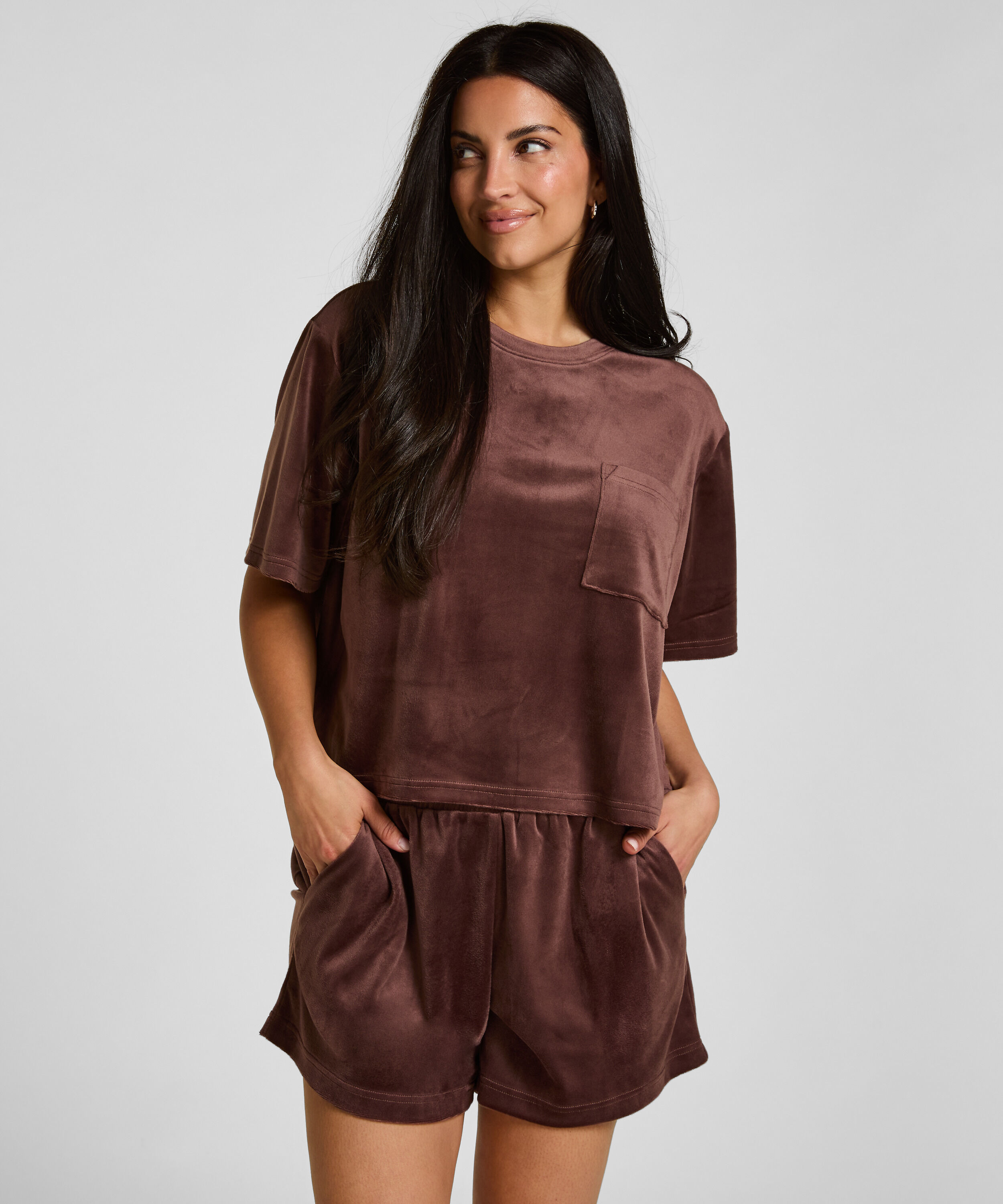 Shorts Velours Pocket, Groen