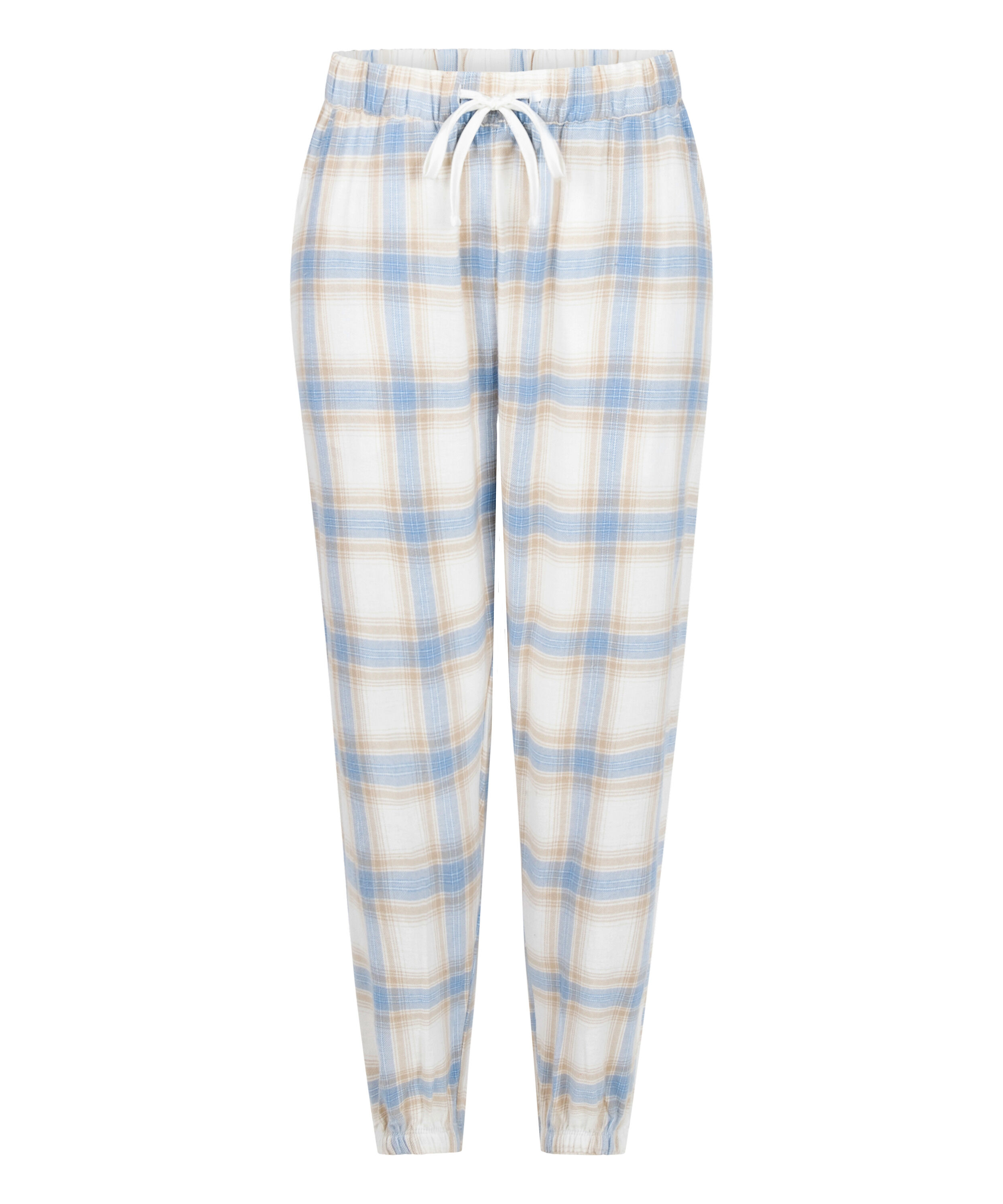 Petite Pyjamabroek Twill Check, Blauw