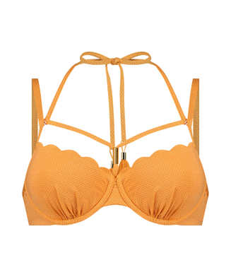 Bikinitop Scallop Lurex, Oranje
