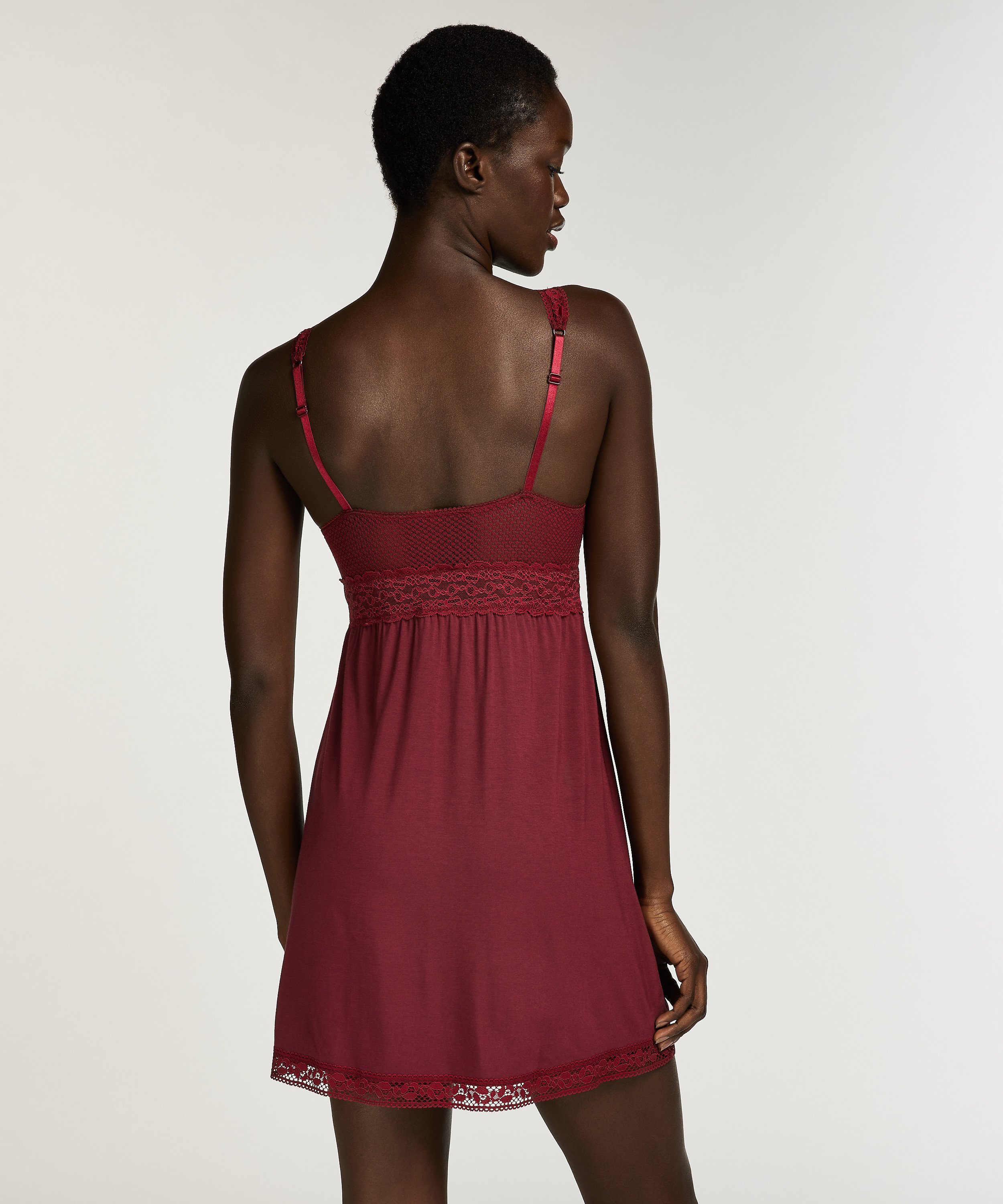 Slipdress Jersey Grafic Lace, Paars, main