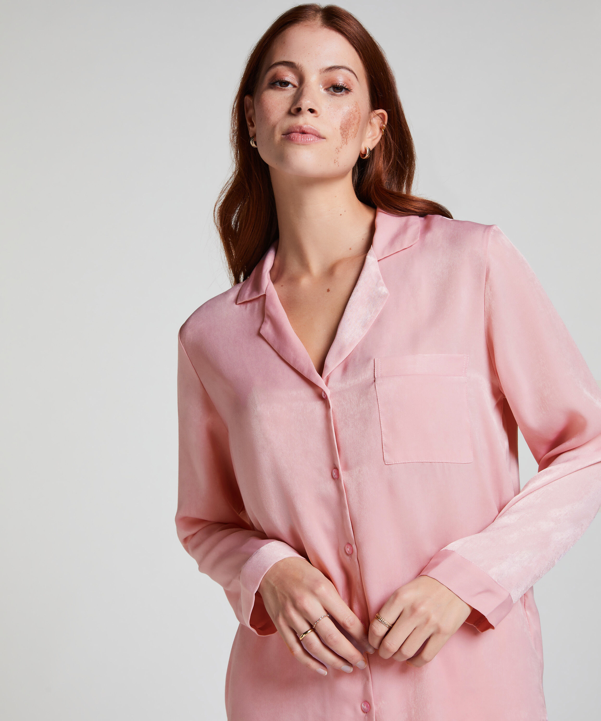 Veste &agrave; manches longues Satin, Rose