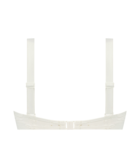 Haut de bikini bandeau préformé Broderie, Blanc