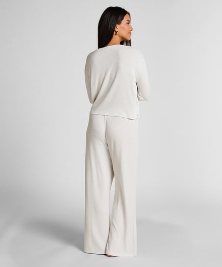 Pantalon de pyjama Pointelle, Beige