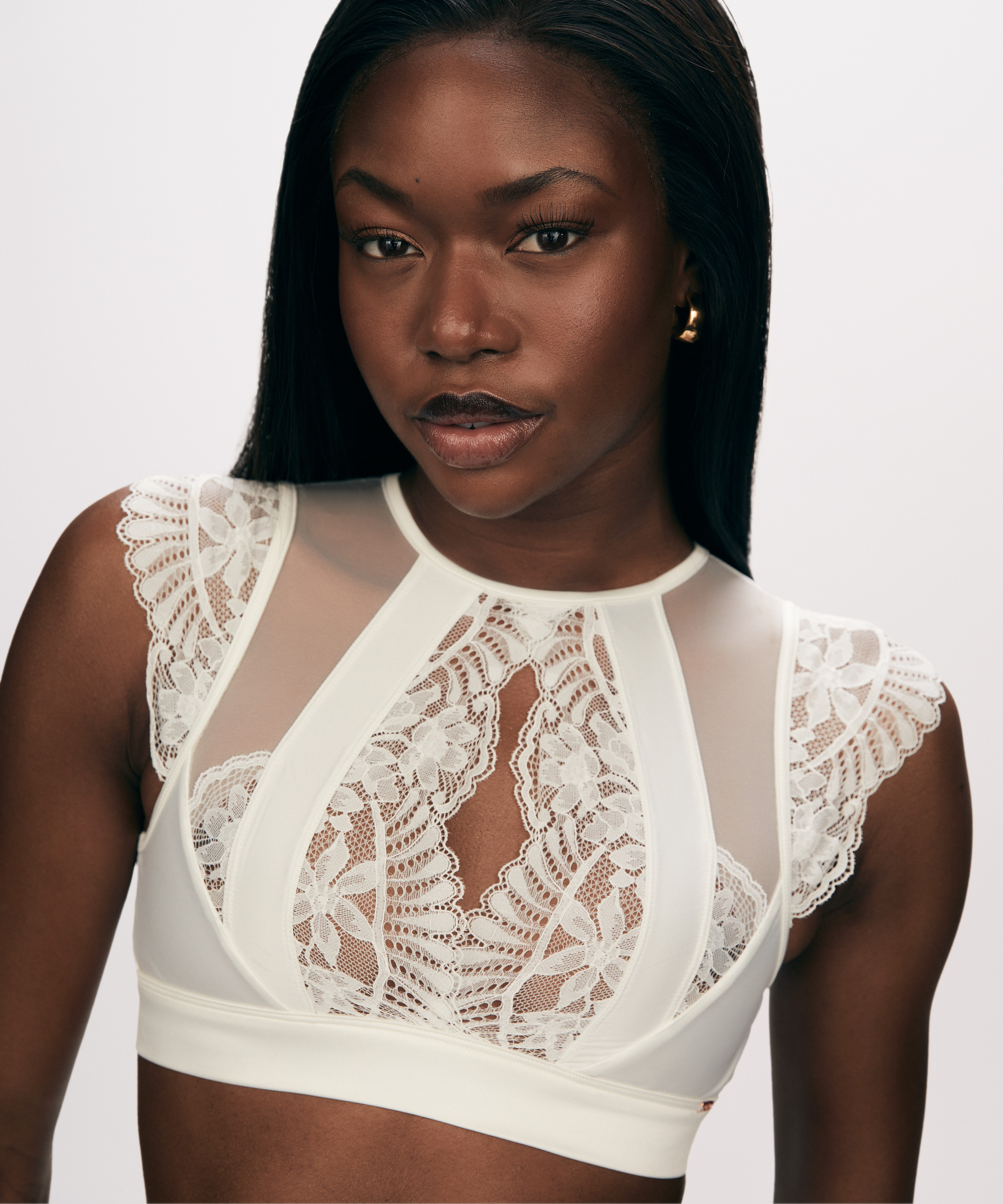 Brassière Indigo, Blanc, main