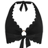Haut de bikini dos nu festonn&eacute;, Noir