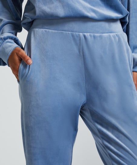 Pantalon de jogging Velours, Bleu
