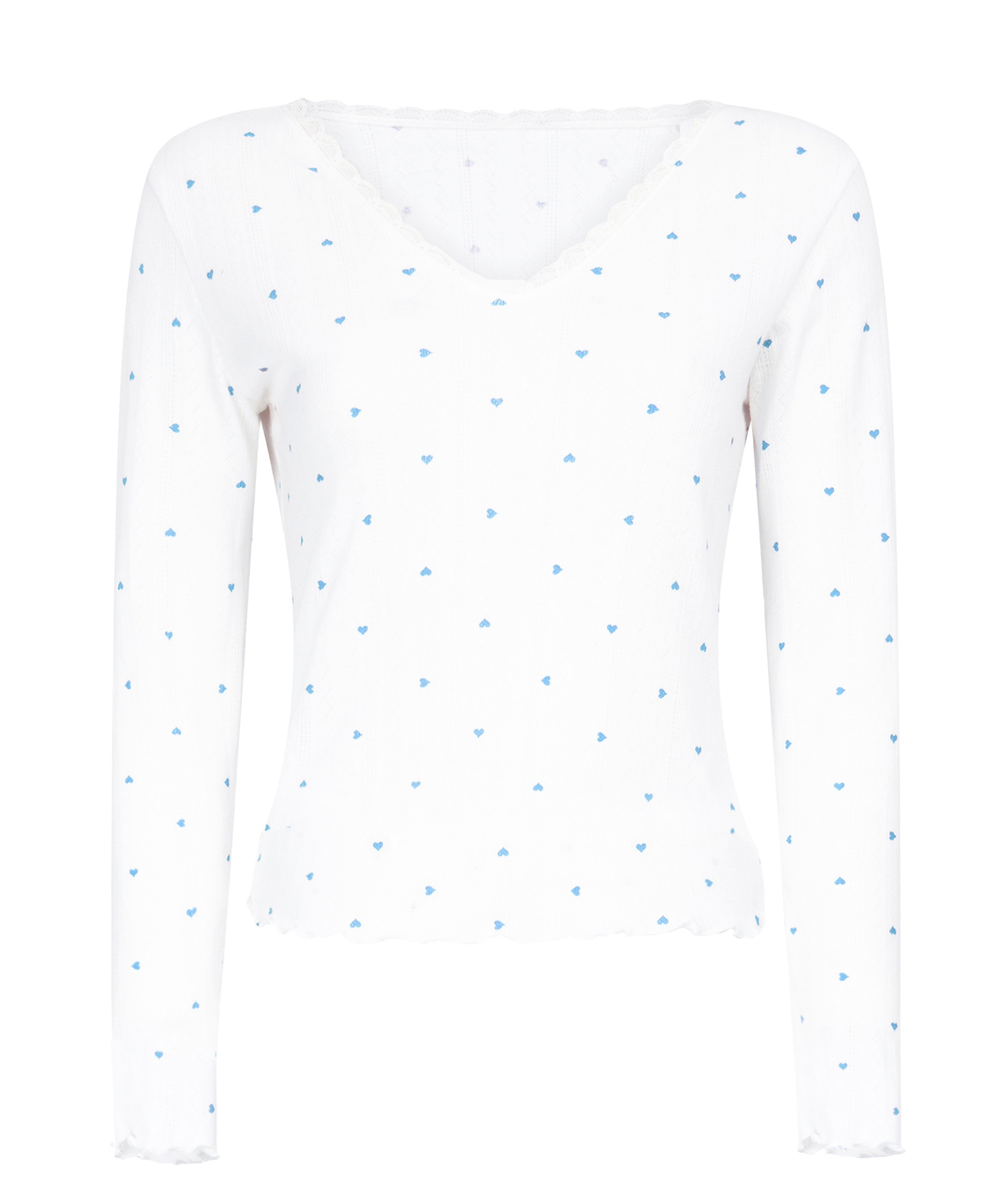 Pyjamatop Pointelle, Blauw, main
